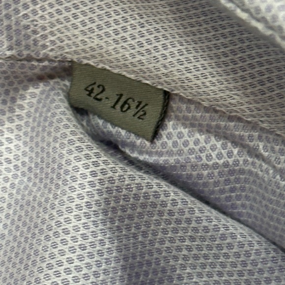 Canali Shirt Mens 16.5 Large Lilac Purple Button Up Dress Italian Cotton - Picture 3 of 4